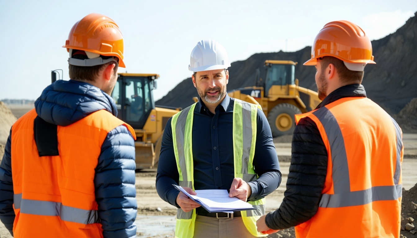 discovery meeting at a construction site