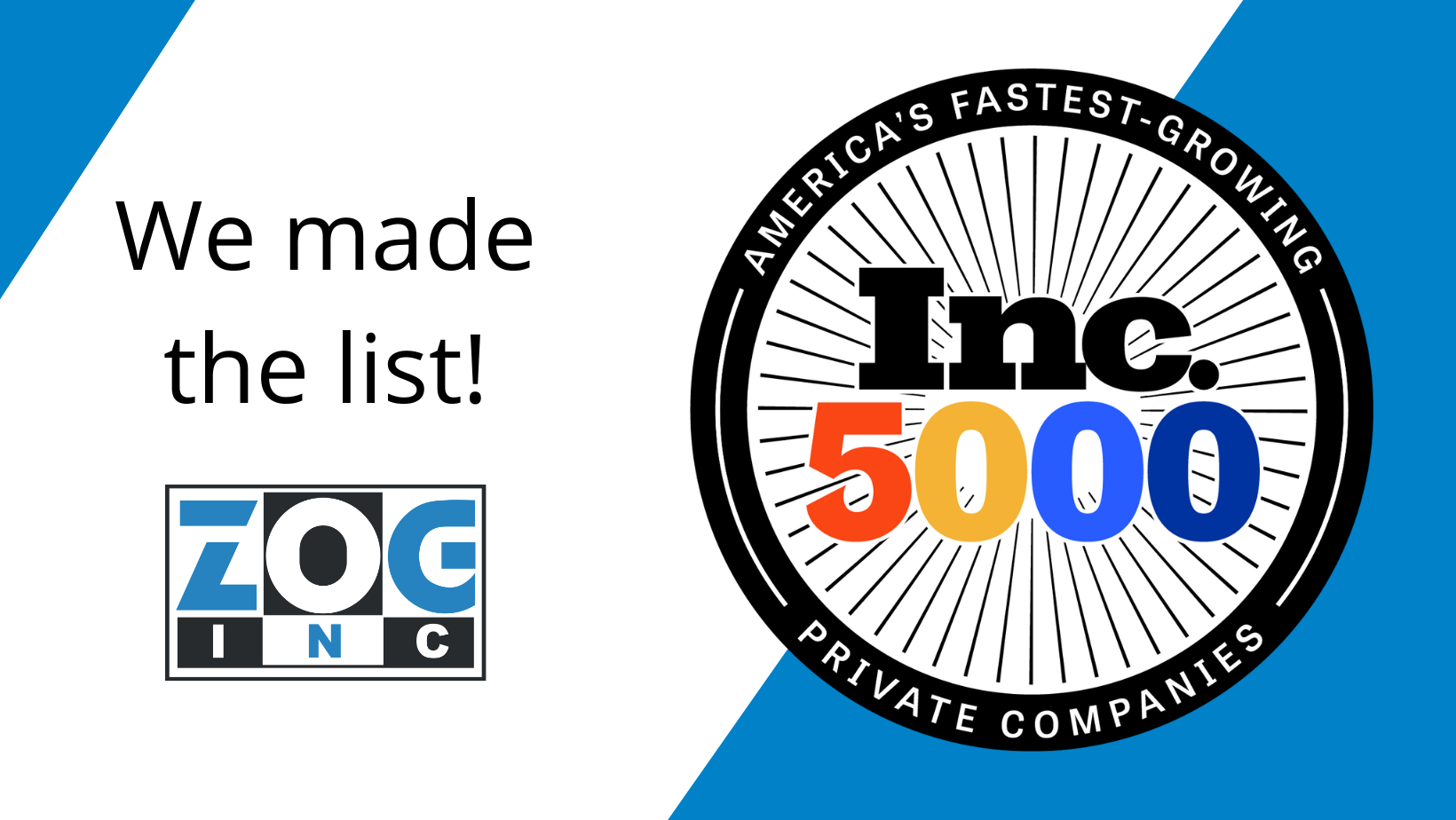 Zog, Inc. Ranks on the 2022 Inc. 5000 Annual List